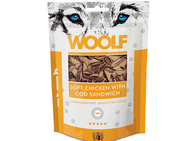 Woolf Soft Chicken with Cod Sandwich, 100 g
