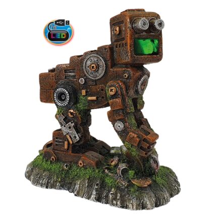 Junk Robot LED, lille- akvariedekoration