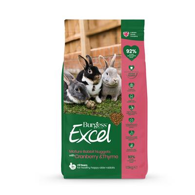 Burgess Excel Mature Rabbit Nuggets Cranberry and Thyme, 1,5 kg