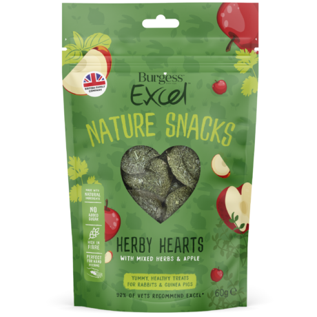 Burgess Excel Natures Snack Herby Hearts, 60g