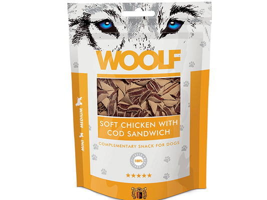 Woolf Soft Chicken with Cod Sandwich, 100 g