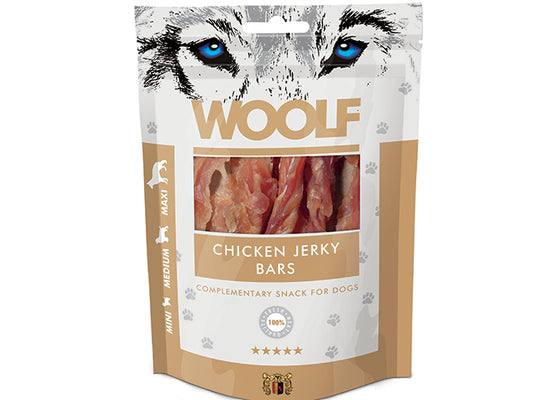 Woolf Chicken Jerky Bars, 100 g
