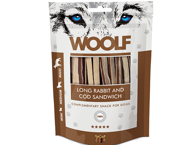Woolf Long Rabbit and Cod Sandwich, 100g